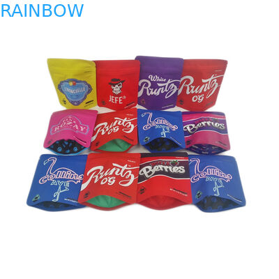พร้อมส่ง Smell Proof 3.5g Pouch Foil Zipper Soft Touch Edible Resealable Cannabis Flower Packaging Mylar Bag