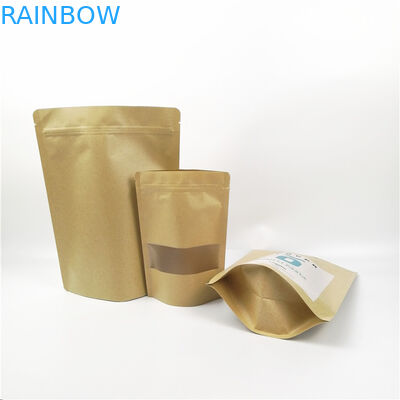 กระดาษคราฟท์ยืนขึ้น CYMK 6oz 8oz บรรจุภัณฑ์ถุงขนม