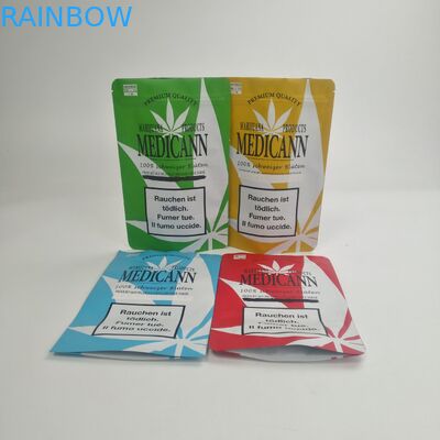 MOQ 100 ชิ้นกระเป๋ากันเด็กป้องกันกลิ่นถุง mylar ถุงทางออกสำหรับเด็กสำหรับบรรจุภัณฑ์คุกกี้เหนียว CBD ดอกไม้