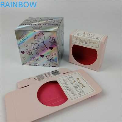 ล้างหน้าต่างกล่องกระดาษโฮโลแกรมสี Pantone เคลือบด้าน