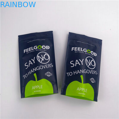 ขนมขบเคี้ยวอาหาร Mylar 110mic Zipper Standing Pouches โลโก้ที่กำหนดเอง