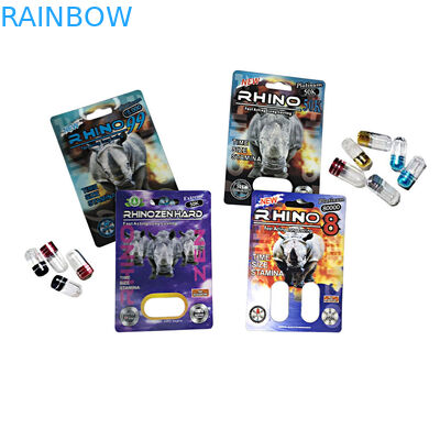 ฝาโลหะขวดยาพลาสติกสีสันสดใสสำหรับ FX 9000 Rhino 7 SWAG Capsule Bullet ขวดยาพลาสติกใส