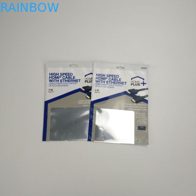 ถุงบรรจุภัณฑ์สายเคเบิล USB ปิดผนึกสามด้านที่กำหนดเองถุงพลาสติกบรรจุภัณฑ์หูฟังไร้สายพร้อมซิป