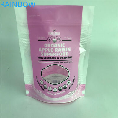 พื้นผิวมันวาวยืนขึ้นถุงบรรจุภัณฑ์ถุงที่กำหนดเองพร้อมหน้าต่างสำหรับบรรจุภัณฑ์อาหาร