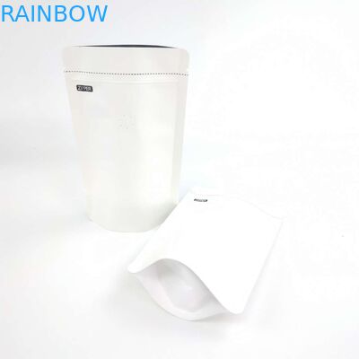 OEM Custom 1/8 OZ โลโก้สีขาวขนาดอลูมิเนียมฟอยล์แบบผนึกได้ 120 ไมครอนกระดาษคราฟท์ยืนขึ้นถุงบรรจุภัณฑ์