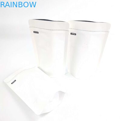 OEM Custom 1/8 OZ โลโก้สีขาวขนาดอลูมิเนียมฟอยล์แบบผนึกได้ 120 ไมครอนกระดาษคราฟท์ยืนขึ้นถุงบรรจุภัณฑ์