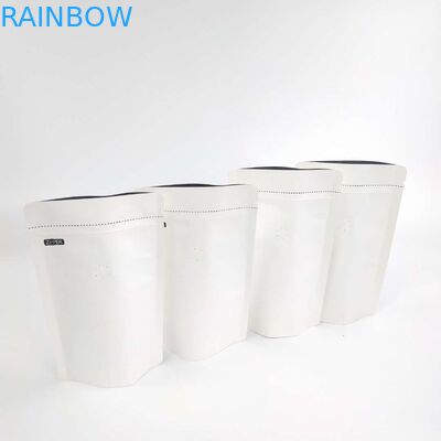 OEM Custom 1/8 OZ โลโก้สีขาวขนาดอลูมิเนียมฟอยล์แบบผนึกได้ 120 ไมครอนกระดาษคราฟท์ยืนขึ้นถุงบรรจุภัณฑ์