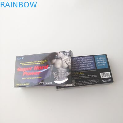 กระดาษการ์ดสีขาวพิมพ์แบบกำหนดเองกล่องบรรจุภัณฑ์ยาดูแลสุขภาพ