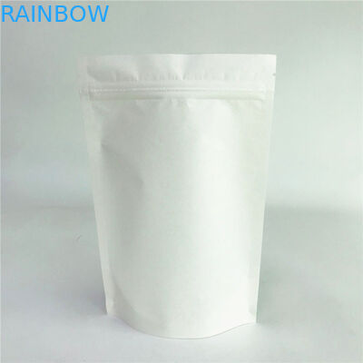 กระดาษคราฟท์สีขาวพิมพ์ดิจิตอลถุงย่อยสลายได้ด้วยซิป