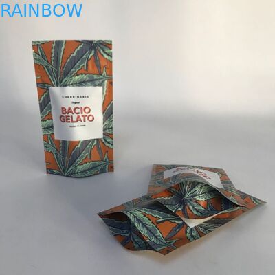 อลูมิเนียมฟอยล์ด้านที่ได้รับการยอมรับแบบกำหนดเองยืนขึ้นถุงบรรจุภัณฑ์กัญชา