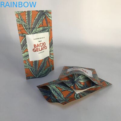 อลูมิเนียมฟอยล์ด้านที่ได้รับการยอมรับแบบกำหนดเองยืนขึ้นถุงบรรจุภัณฑ์กัญชา