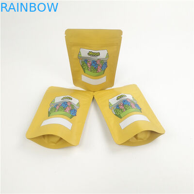 ถุงบรรจุกัญชาสมุนไพรป้องกันกลิ่นที่กำหนดเอง 3.5g Soft Touch Childproof Cookies บรรจุถุง Mylar