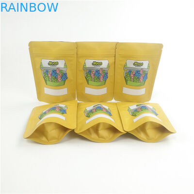 ถุงบรรจุกัญชาสมุนไพรป้องกันกลิ่นที่กำหนดเอง 3.5g Soft Touch Childproof Cookies บรรจุถุง Mylar