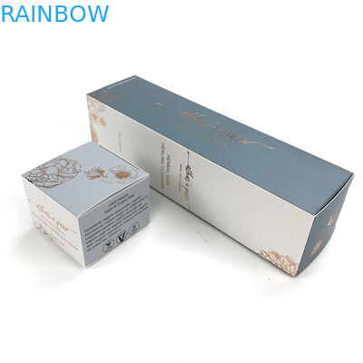 บรรจุภัณฑ์กล่องกระดาษสำหรับขวดน้ำมันหอมระเหยกล่องเล็กกระดาษแข็งสีขาวฟอยล์ร้อน