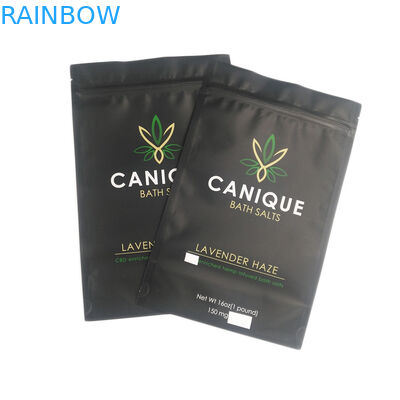ถุงกันกลิ่นถุงซิปเกรดอาหารเมล็ดพันธุ์ดอกไม้แห้งโลหะเงินเงาโลโก้ที่กำหนดเอง 16OZ Bath Salt Mylar Bag