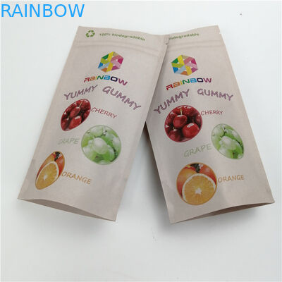 กระดาษคราฟท์ 100% ที่กำหนดเองสำหรับกระเป๋า Tweed Leaf กระเป๋า Indica / Sativa ถุงผนึก