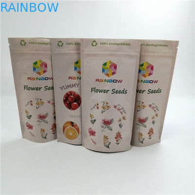 ปรับแต่ง Cr Sativa / Indica Kraft Paper Pla Bag Tweed Leaf Mylar Bags