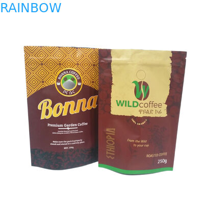 250g 500g 1 กก. เคลือบด้านฟอยล์บรรจุถุงซิปสำหรับบรรจุภัณฑ์กาแฟ