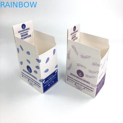 ฟิล์ม UV แบบกำหนดเองที่มีลายนูนด้วยกระดาษแข็งสีขาวความหนา 400g 350g สำหรับขวด 30ml 60ml แสดงบรรจุภัณฑ์กล่องกระดาษ