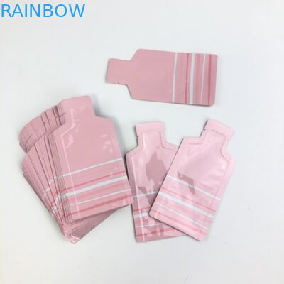 ขนาดโลโก้สีชมพูที่กำหนดเองของ OEM สามารถปิดผนึกได้ด้วยหน้าต่างโปร่งใสสำหรับบรรจุภัณฑ์ถั่วผลไม้แห้ง