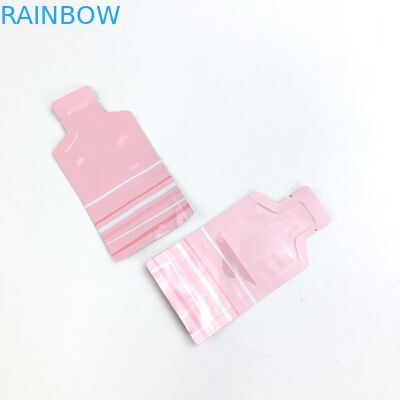 ขนาดโลโก้สีชมพูที่กำหนดเองของ OEM สามารถปิดผนึกได้ด้วยหน้าต่างโปร่งใสสำหรับบรรจุภัณฑ์ถั่วผลไม้แห้ง