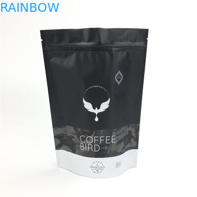 ถุงพลาสติกสแน็คเคลือบสีดำบรรจุถุงกาแฟพร้อมวาล์วทางเดียว