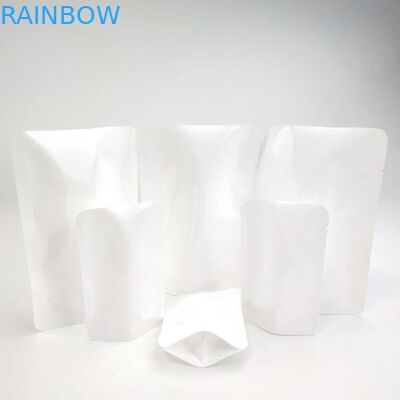 ซีลความร้อนแบบผนึกที่กำหนดเองไม่มีซิป Doypack Reseal Pouch ยืนขึ้นกระเป๋าเมล็ดพันธุ์ดอกไม้สีขาว PE NY ถุงบรรจุภัณฑ์วัสดุ