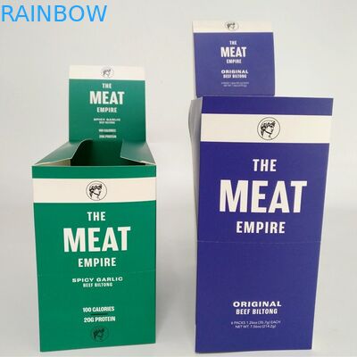 กล่องกระดาษแข็งเนื้อกระตุกขนาดเล็กที่พิมพ์เองกล่องกระดาษคราฟท์สำหรับกล่องแสดงแถบพลังงานของว่าง