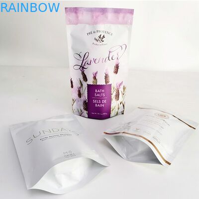 OEM Stand Up Aluminium Doypack Gold Foil Effect ถุงบรรจุภัณฑ์พลาสติกสำหรับเกลืออาบน้ำและสมุนไพร