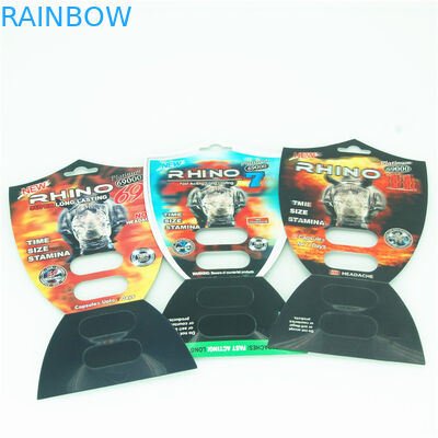 ขายส่งยาเพิ่มประสิทธิภาพชายกล่องบรรจุแรด 69 การ์ดบรรจุภัณฑ์ 3d เอฟเฟกต์ Rhinopill Capsule Blister Packaging Ca