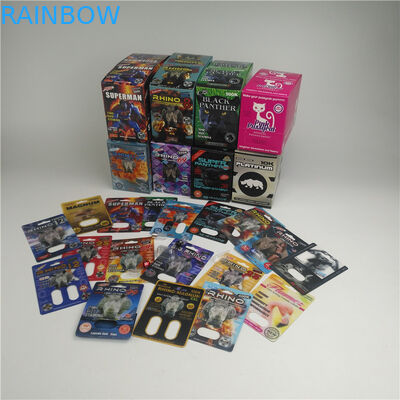 MOPP 350g ความหนา Blister การ์ด 3d Rhino Male Enhancement Pill