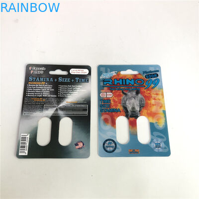 Rhino 99500k Double Hole 3D Rhino Cards สำหรับยาเพิ่มประสิทธิภาพชาย