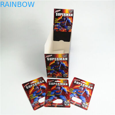 พิมพ์ผ้าไหม CMYK Sex Pill Packaging Card 9x12cm