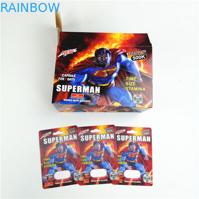 พิมพ์ผ้าไหม CMYK Sex Pill Packaging Card 9x12cm