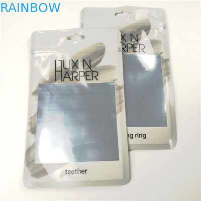 ถุงพลาสติกไหมขัดฟันด้านหน้าใสมันวาวอลูมิเนียมฟอยล์ที่กำหนดเองพิมพ์ดิจิตอลซิปล็อคถุงบรรจุภัณฑ์