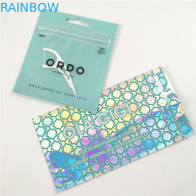 ถุงพลาสติกไหมขัดฟันด้านหน้าใสมันวาวอลูมิเนียมฟอยล์ที่กำหนดเองพิมพ์ดิจิตอลซิปล็อคถุงบรรจุภัณฑ์