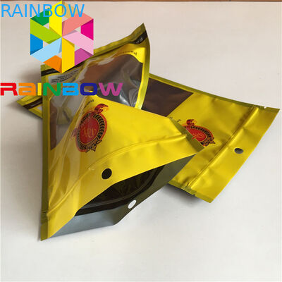 ถุง Mylar แบบแบนปิดผนึกสามด้านดูผ่านถุงเก็บความชื้นซิการ์บรรจุภัณฑ์ถุงอาหารวัชพืชพลาสติก