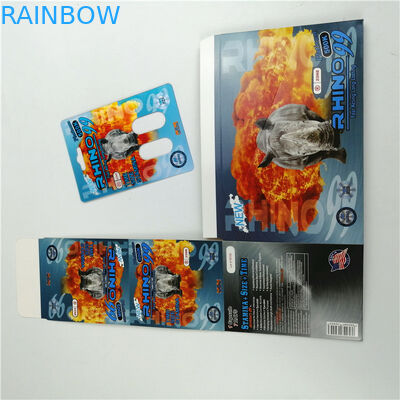 Rhino Blister Card Packaging 350g ไวท์บอร์ดแคปซูลเสริมสมรรถภาพชาย