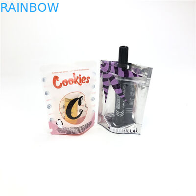 1 / 8oz 3.5g เมล็ดพันธุ์ดอกไม้ CBD Soft Touch Cookie Mylar Childproof Foil Pouch บรรจุภัณฑ์