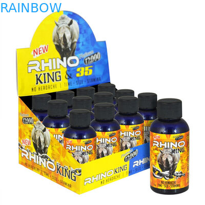 แคปซูลเสริมสมรรถภาพชาย CMYK แรดขวดกระดาษพร้อมขาตั้ง