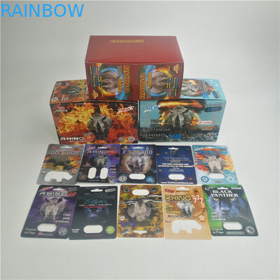 Super Panther FDA Sex Pill 3D Rhino Blister Card สำหรับแคปซูล