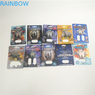 Super Panther FDA Sex Pill 3D Rhino Blister Card สำหรับแคปซูล