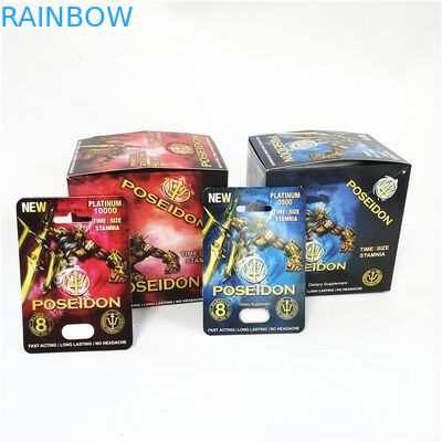 Rhino 69 CMYK Plastic Blister 3d Cards ยาเพิ่มประสิทธิภาพชาย