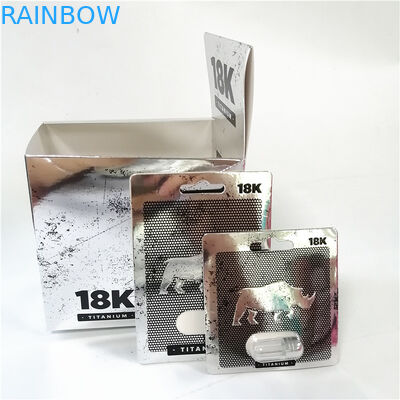 Rhino 69 CMYK Plastic Blister 3d Cards ยาเพิ่มประสิทธิภาพชาย