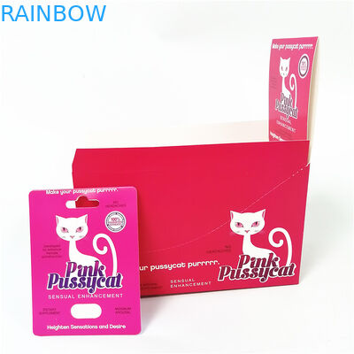 แพ็คเกจแมวเหมียว Rhino Capsule Pills Blister Card พิมพ์ UV