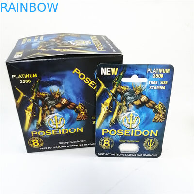 แพ็คเกจแมวเหมียว Rhino Capsule Pills Blister Card พิมพ์ UV