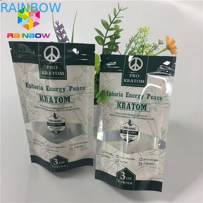 Mylar Ziplock ป้องกันกลิ่นที่สามารถถอดออกได้ยืนขึ้นกระเป๋าพร้อมหน้าต่าง