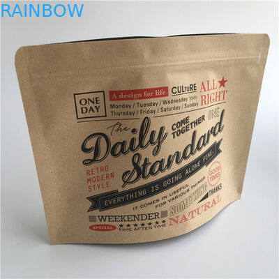 อลูมิเนียมฟอยล์ชากระดาษคราฟท์ถุง ziplock ยืนขึ้นตราประทับความร้อนพิมพ์