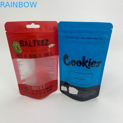 Gummy Zipper ที่กินได้คุกกี้ขนาดเล็กยืนขึ้นกระเป๋าพร้อมหน้าต่าง