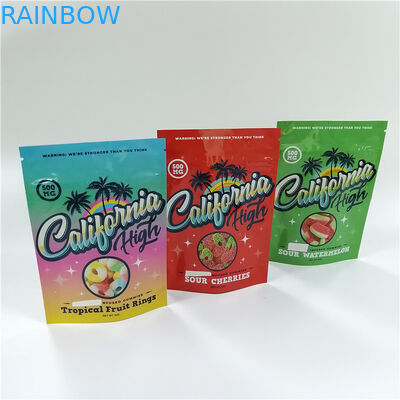 สมุนไพรดอกไม้ CBD Ziplock ซองซีลสามด้านพิมพ์ลามิเนตแบบกำหนดเอง